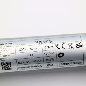 Moteur tubulaire filaire TTGO TG M SH 30/17  fin de course mécanique. Ø 45 mm. (Tête étoile) – Image 3