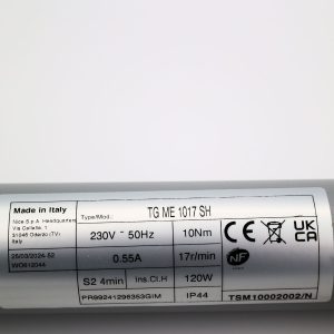 Moteur tubulaire Radio TTGO TG ME SH 10/17 fin de course électronique . Ø 45 mm. (Tête étoile) – Image 3