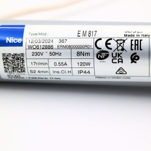 ( Remplacé par la ref ESM08103020 ) Moteur tubulaire Nice avec fin de course mécanique. Ø 45 mm. 8 Nm, 17 – Image 5