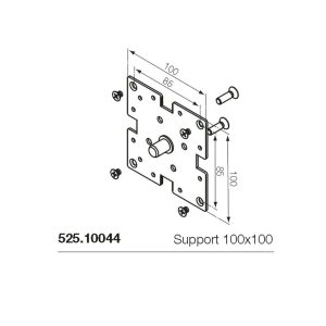 Support moteur carré NICE ERA M carré 100x100, universel