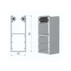 Coulisse 53x22 Alu rénovation blanc long 1500mm