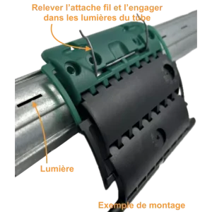 Attache rigide Clicksur - 2 maillons - Ep. de lame 8 mm - Tube ZF
